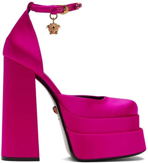 versace baby pink platform heels|Versace platform heels women.